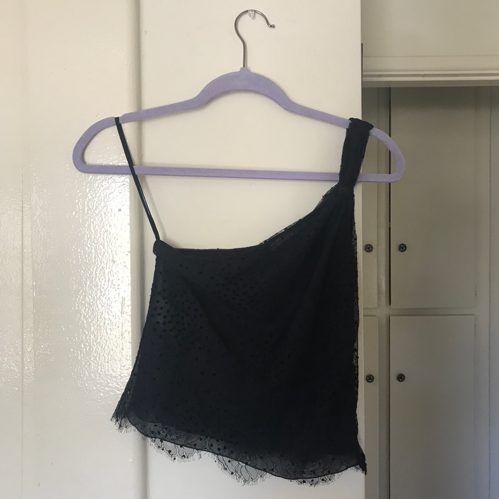 Armani one shoulder crop top